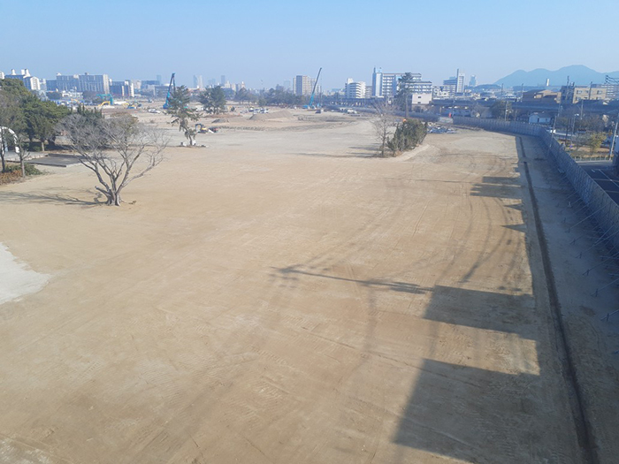 九州大学（箱崎）旧理・工・農地区跡地（Ⅱ-G、Ⅱ-I、Ⅲ-C工区）汚染土壌処理等工事 写真1
